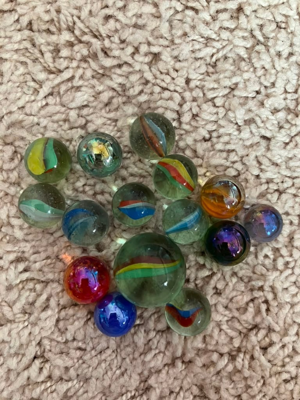 Vintage German Classic Glass Marbles Toy Set - Multicolor